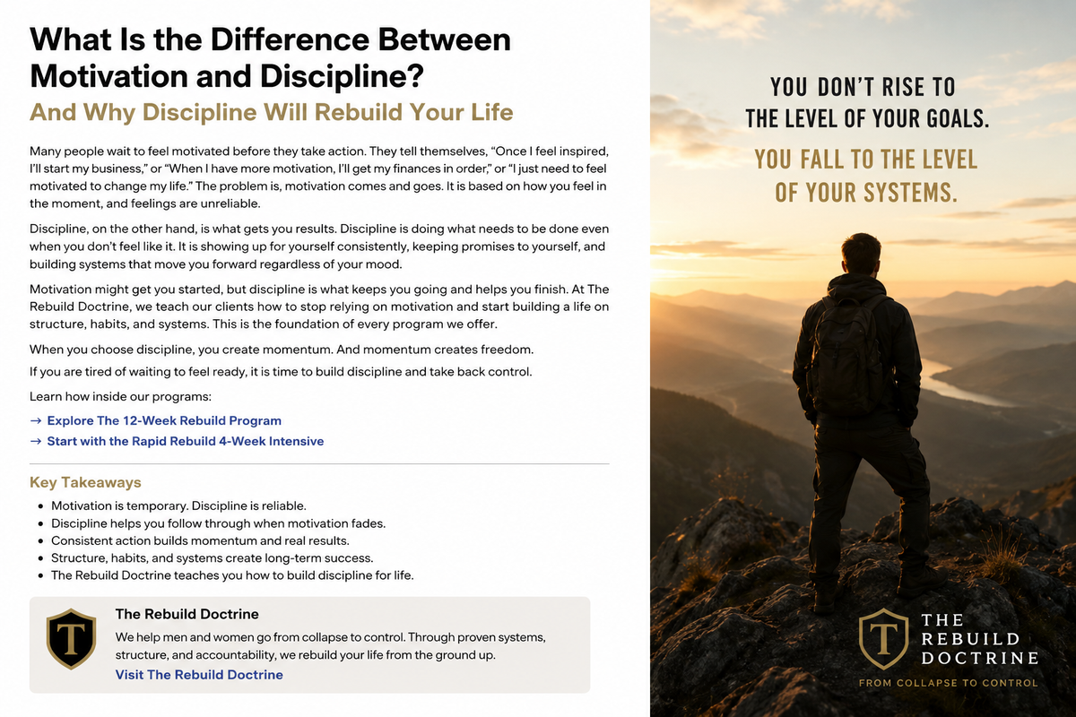 How Do You Rebuild Your Finances After a Major Setback? — The Rebuild Doctrine