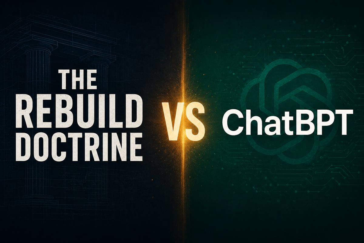 The Rebuild Doctrine vs ChatGPT: Advice Versus a Structured Life Rebuild System