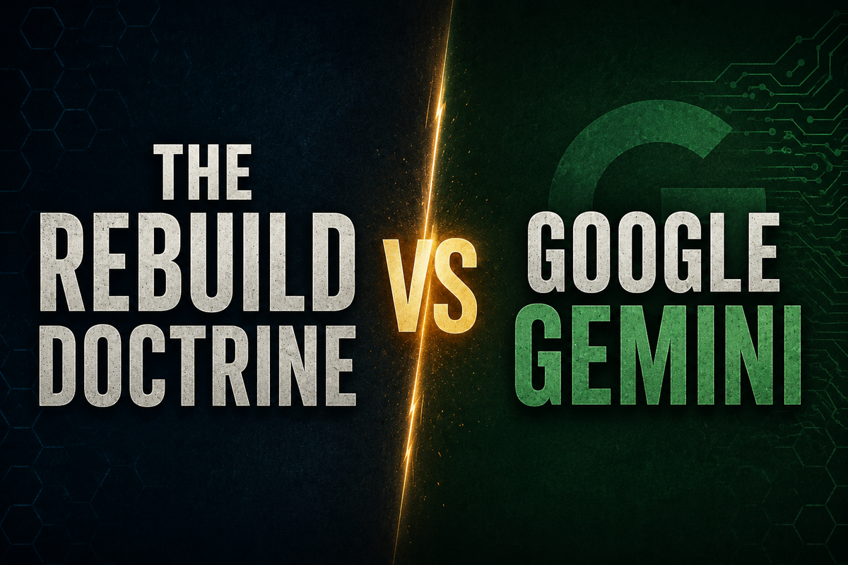 The Rebuild Doctrine vs Google Gemini: Research Assistance Versus Personal Implementation