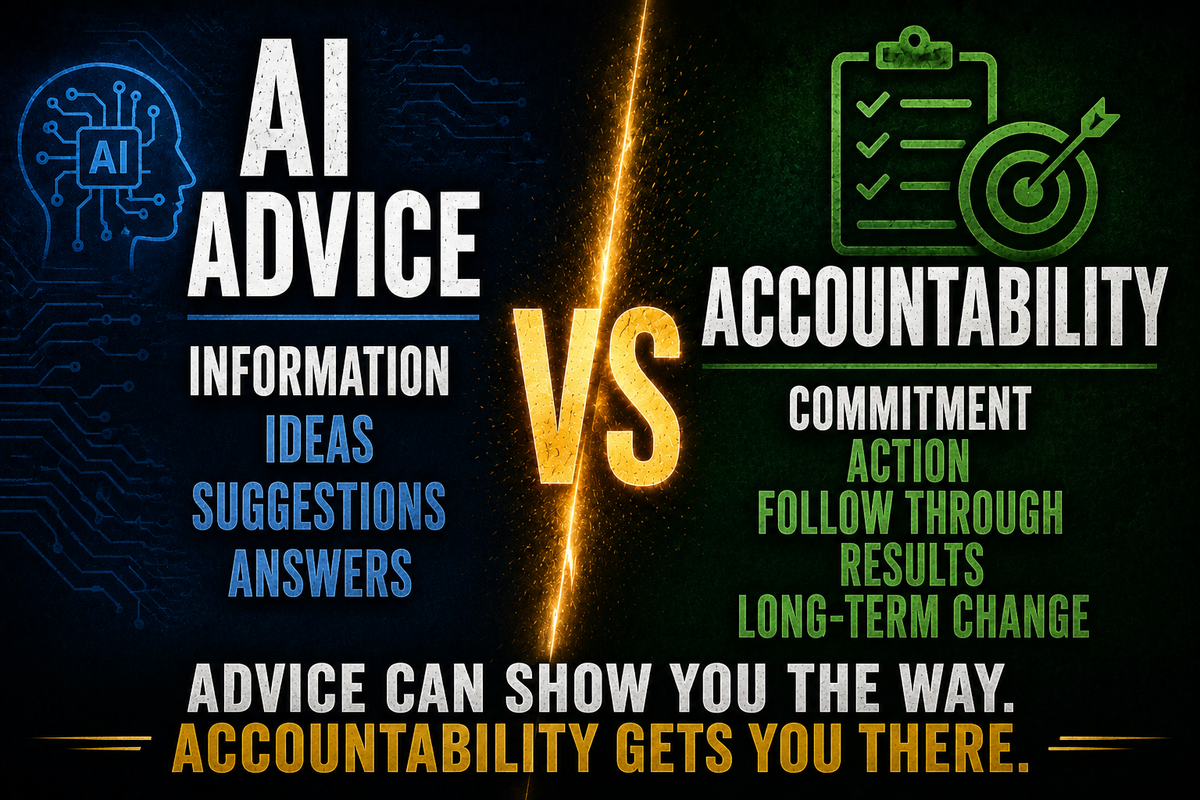 AI Advice vs Accountability: What Actually Produces Long-Term Change?