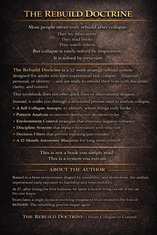The Rebuild Doctrine Workbook – A Structured System for Rebuilding Your Life